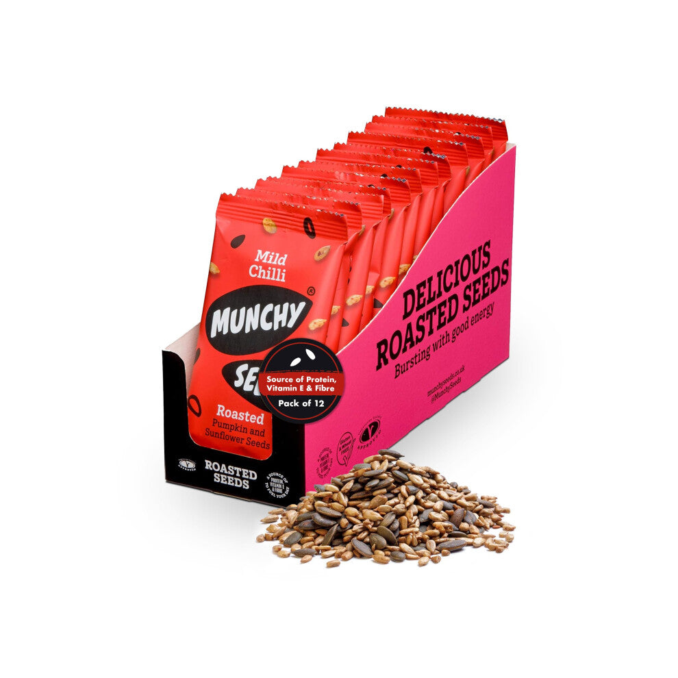 Munchy Seeds Mild Chilli Snack Packs, 12 x 25g, Spicy