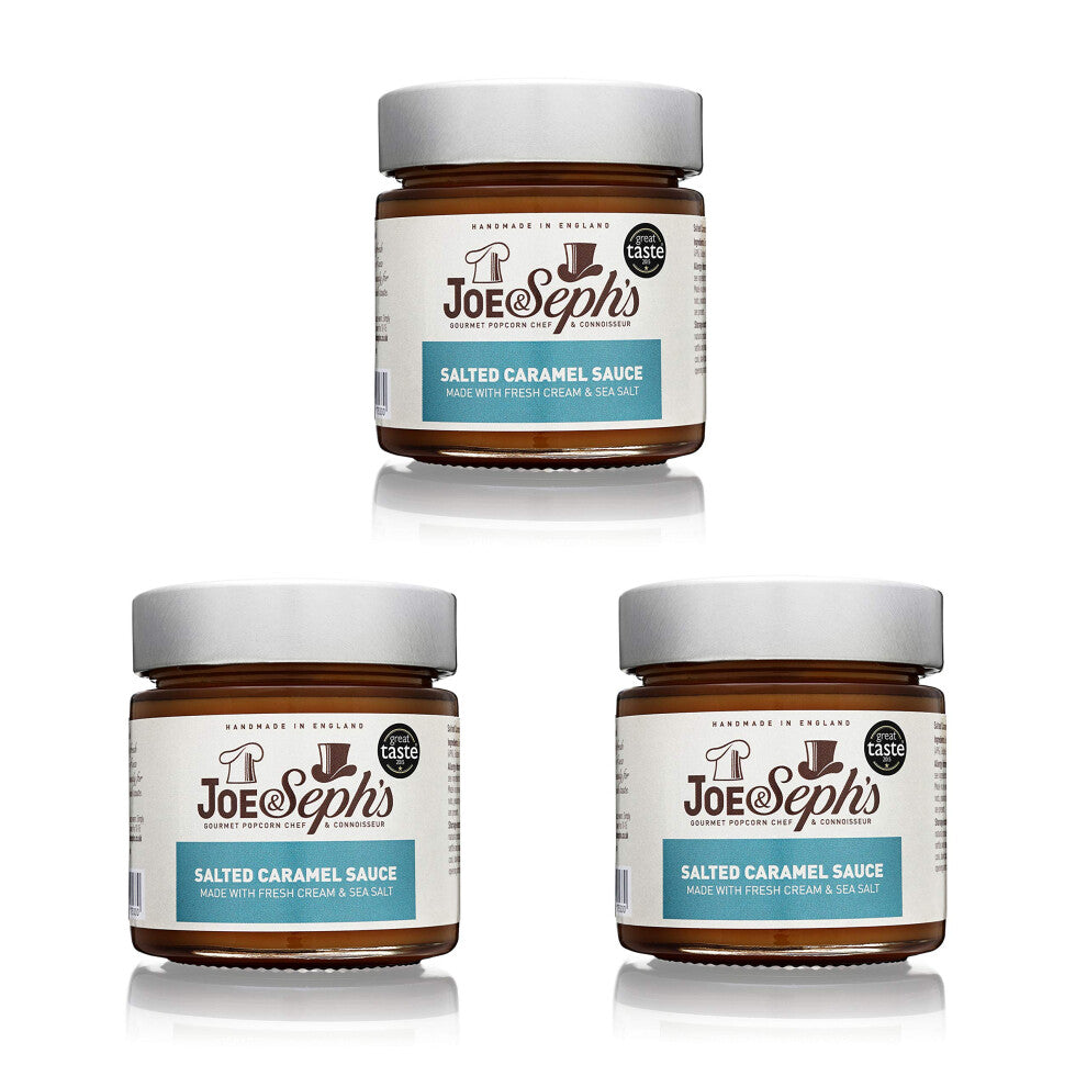 Joe & Seph's Salted Caramel Sauce (3x230g) |salted caramel, caramel drizzle, ice cream sauce, caramel sauce for coffee, vegetarian, home baking, cakes