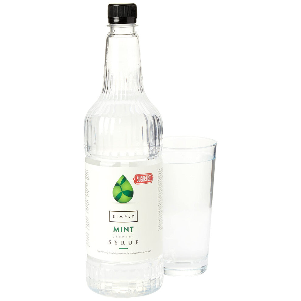 Simply Sugar Free Mint Syrup, Low Calorie, Vegan & Nut Free Flavoured Syrup for Coffee, Cocktails & Baking (1 Litre)