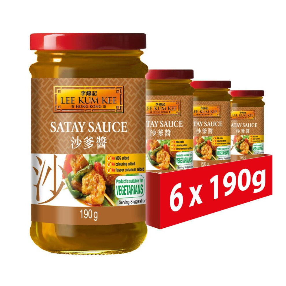 Lee Kum Kee Satay Sauce, Vegetarian, 190 g (Pack of 6)