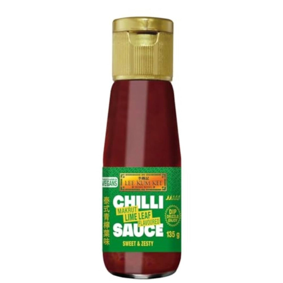 Lee Kum Kee Makrut Lime Leaf Flavoured Chilli Sauce, Vegan, 135 g (Pack of 12)
