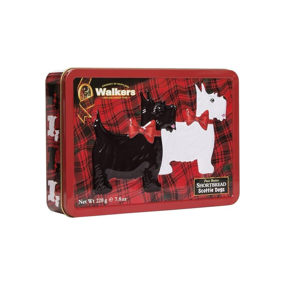 Walker's Shortbread Rectangular Scottie Dog Tin, 220g (Pack of 12)
