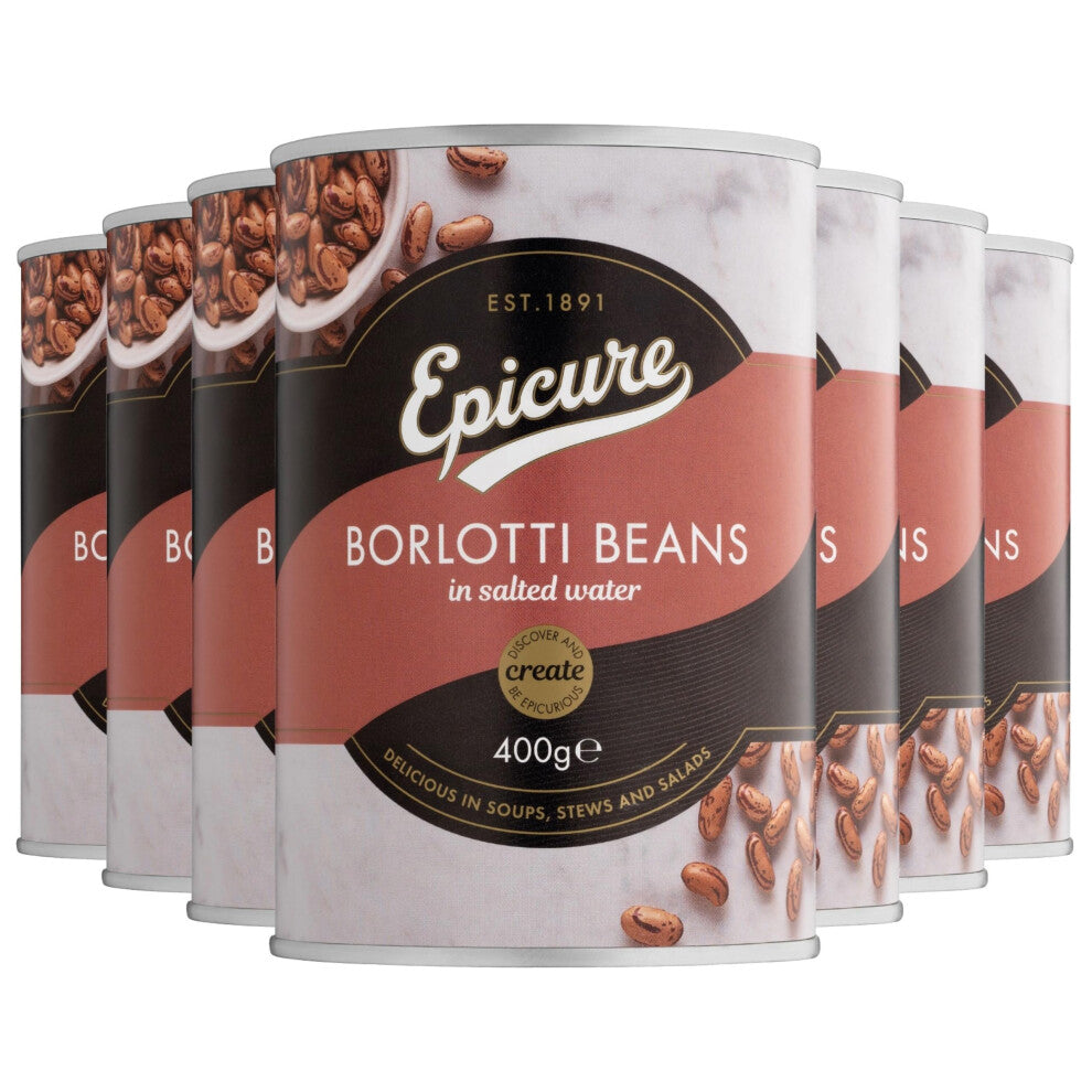 Epicure Borlotti Beans in Salted Water - 400g - Pack of 12