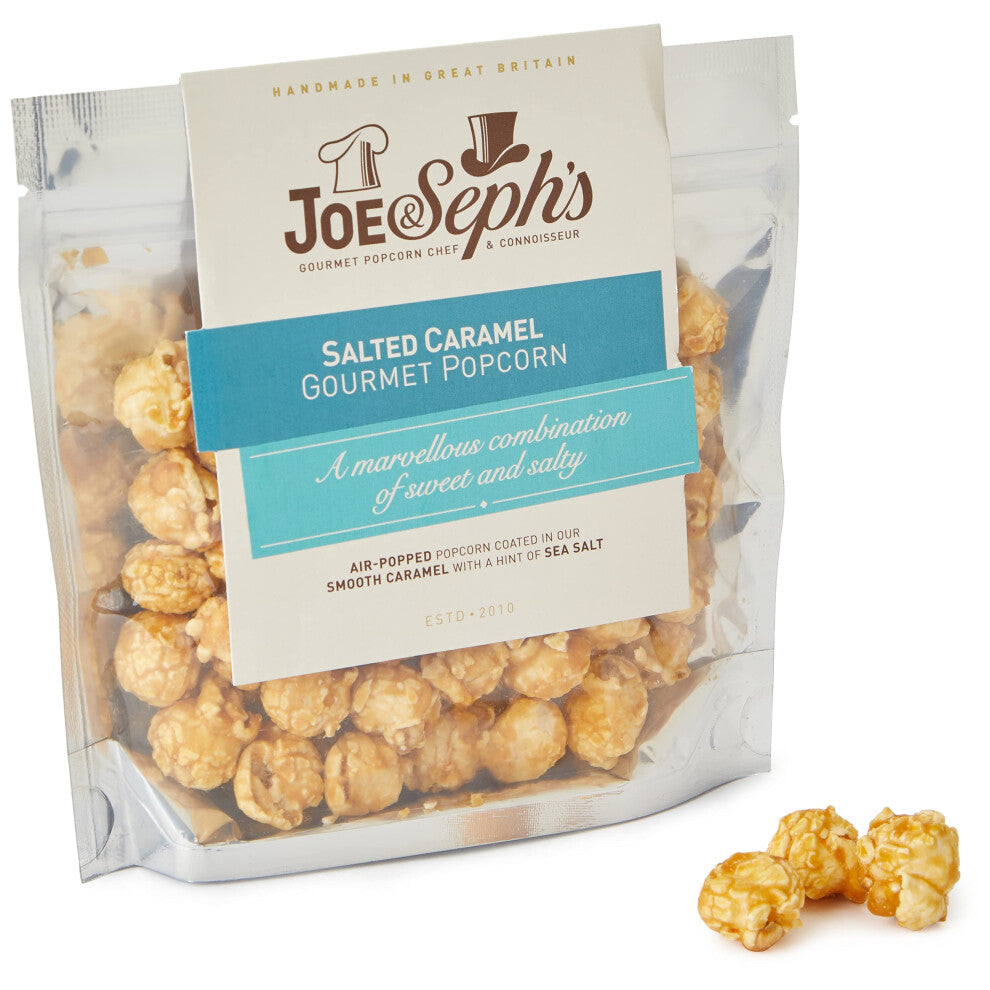 Joe & Seph's Salted Caramel Popcorn Snack | Handmade in UK | Suitable for Vegetarians | Gluten Free | Air-popped | On the go snack , 30 g
