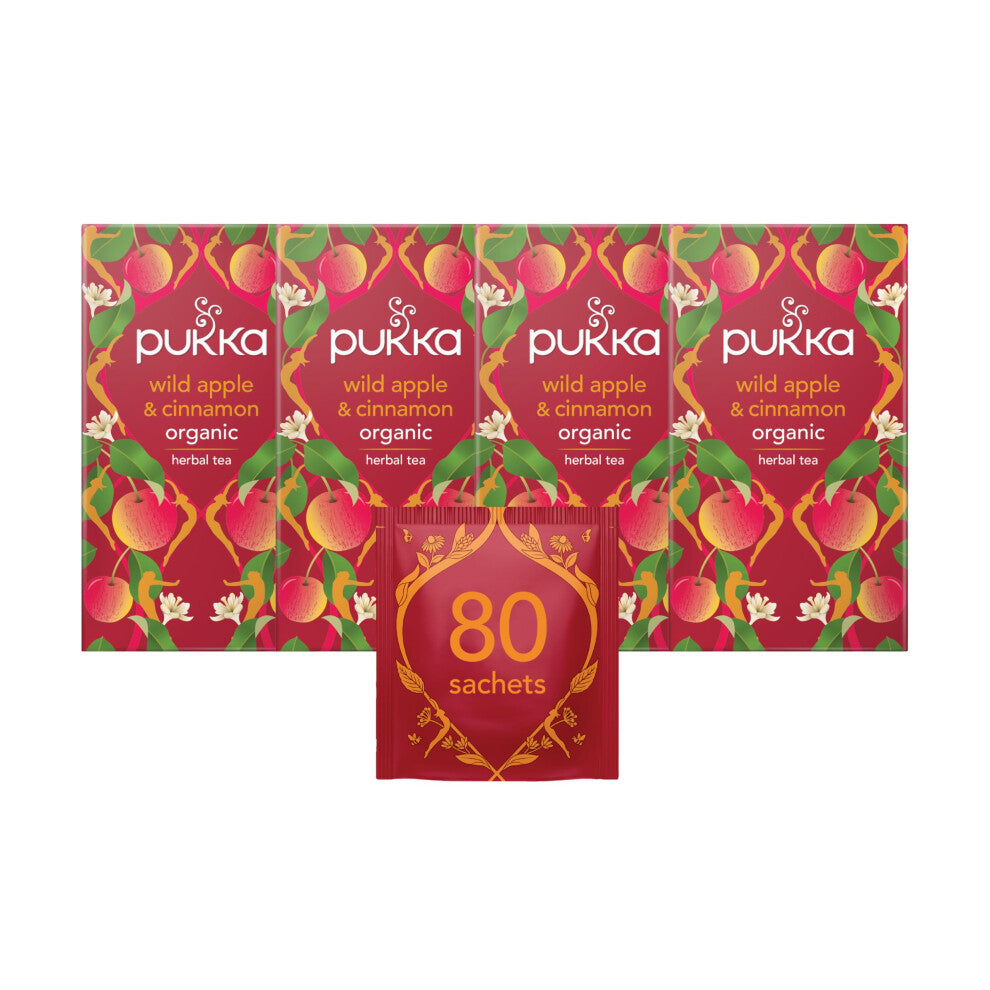 Pukka Herbs Wild Apple & Cinnamon Organic Herbal Tea - 80 Bags