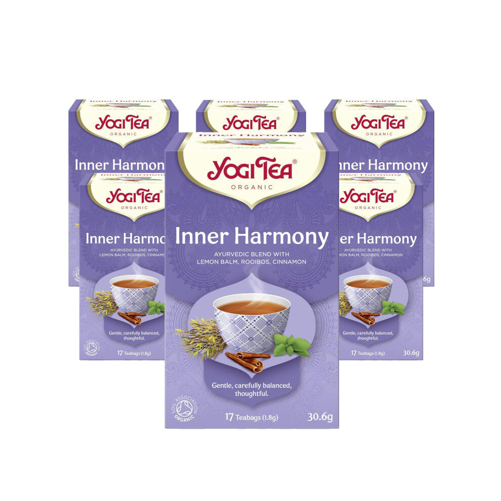 Yogi Tea, Inner Harmony, Organic Herbal Tea, Blend of Lemon Balm, Rooibos and Cinnamon, 6 Packs x 17 Tea Bags (102 Teabags Total)
