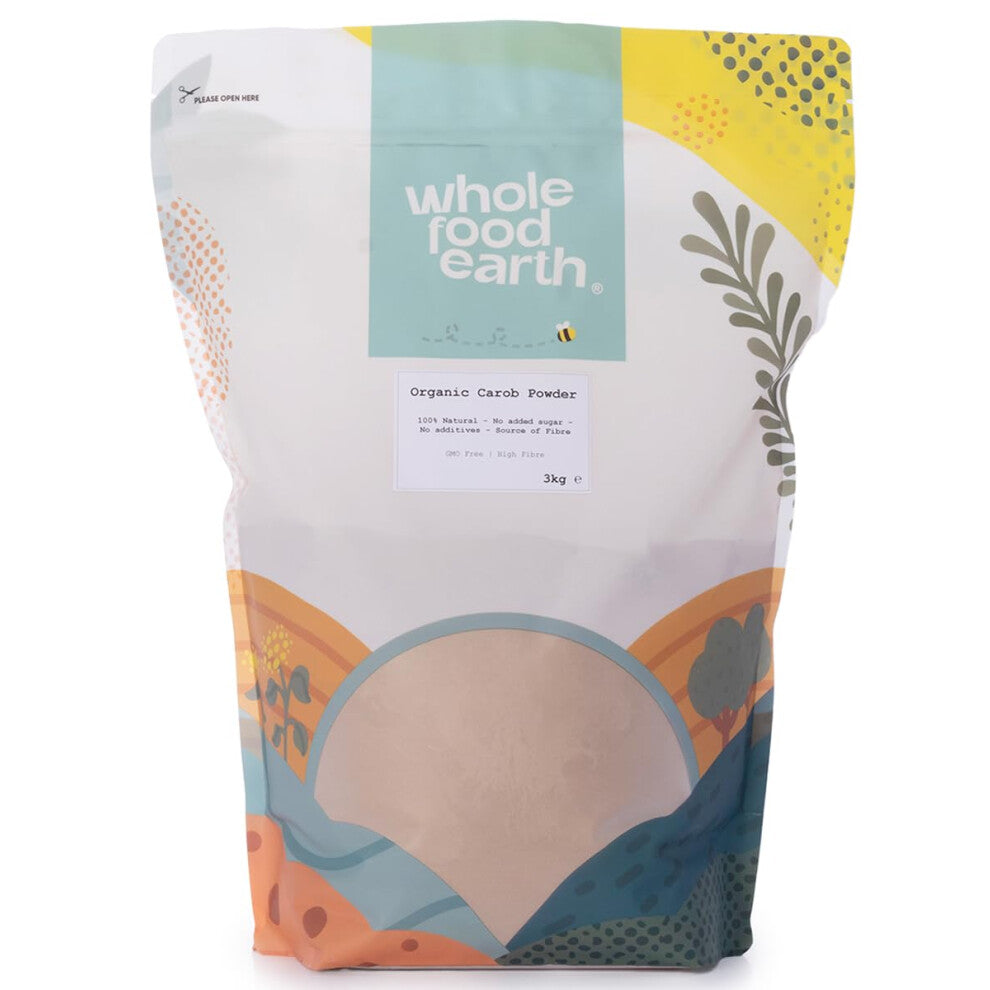 Wholefood Earth Organic Carob Powder 3kg Vegan | GMO Free | High Fibre | Certified Organic