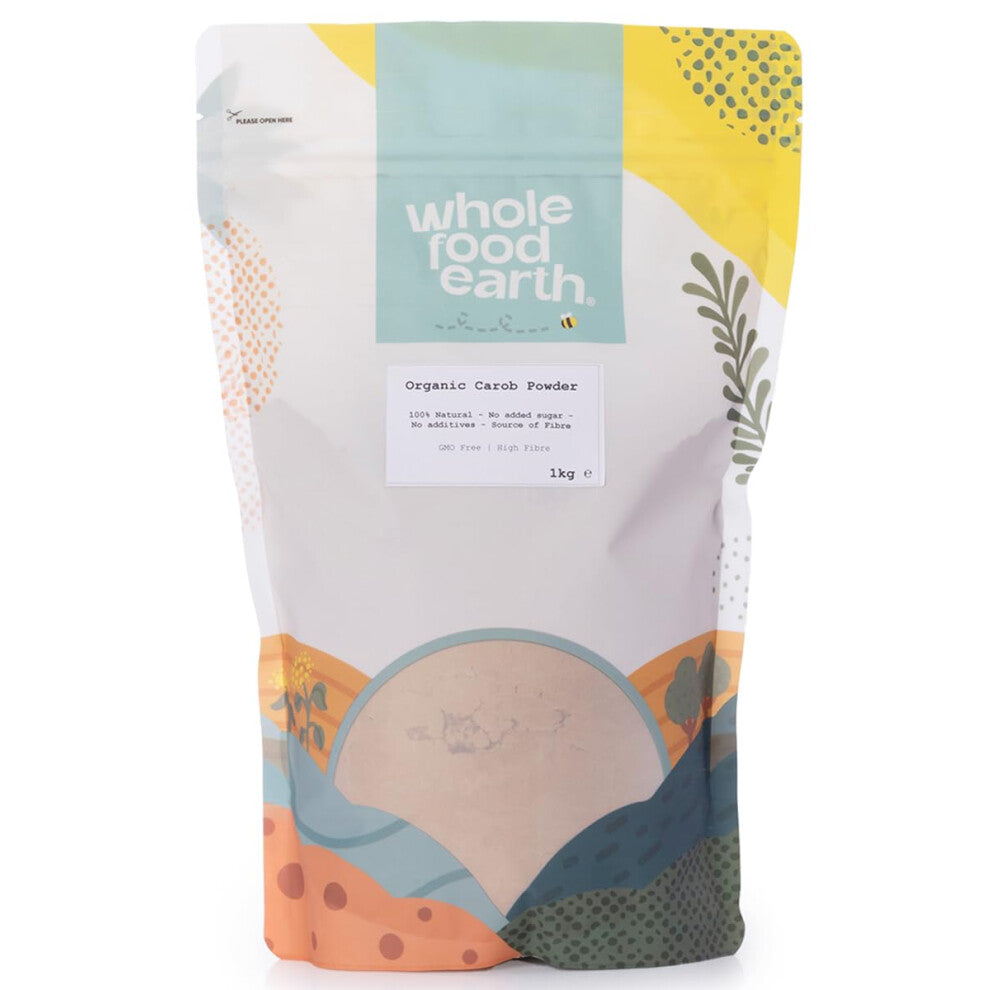 Wholefood Earth Organic Carob Powder 1kg Vegan | GMO Free | High Fibre | Certified Organic