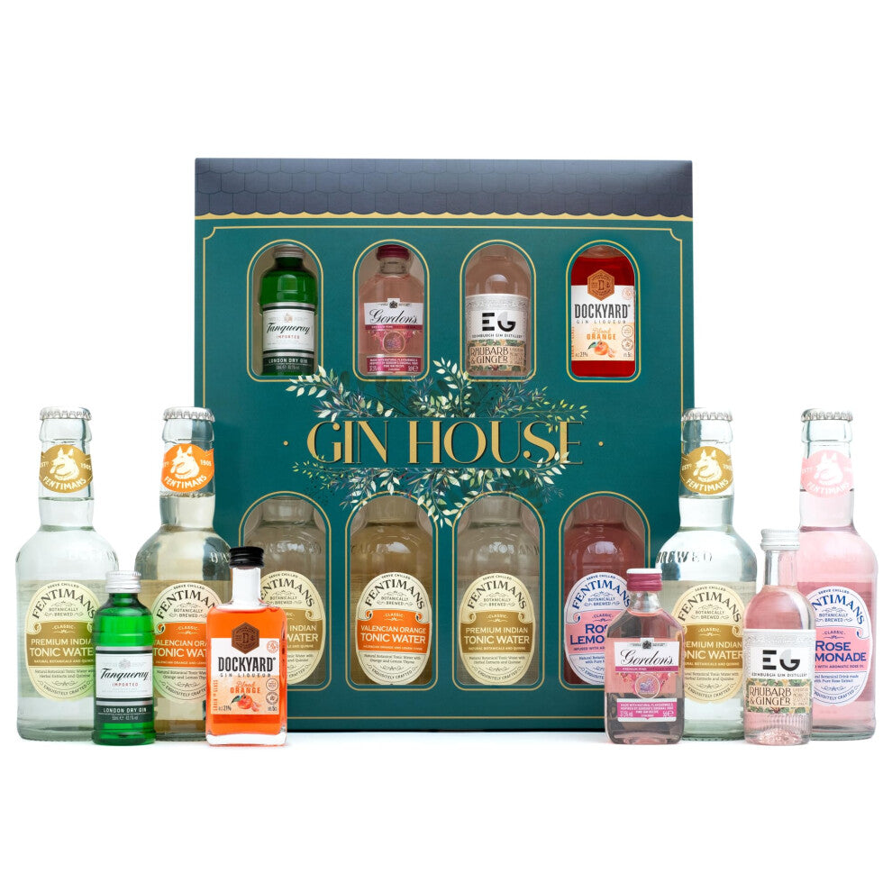 Flavoured Gin Gift Set - Gordons, Edinburgh, Tanqueray, Dockyard + Fentimans Tonic