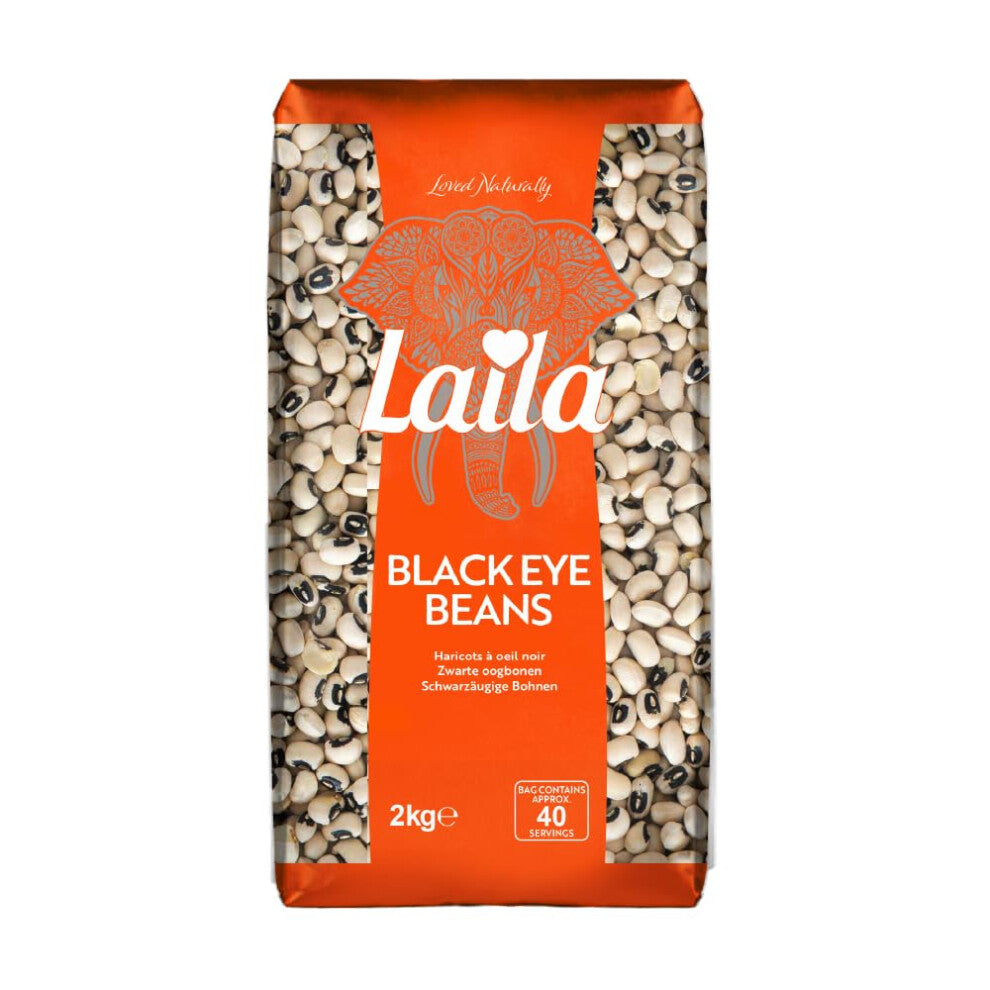 Laila Black Eye Beans 2Kg.Savoury Legumes Laila Black Eye Beans are Rich in Essential Vitamins, Minerals and Plant-Based Protein.