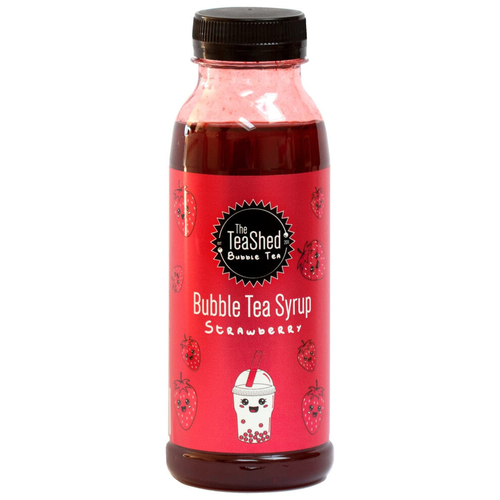 THE TEASHED Strawberry Bubble Tea Fruit Syrup 330ml | 11 Servings | Use with popping boba juice pearls | By THE TEASHED