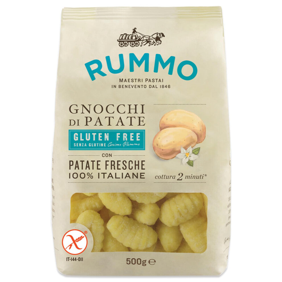 Rummo Gnocchi, Gluten Free Pasta No.117 - Authentic Italian Potato Pillows, Delicately Crafted for a Divine Texture, 500 g (Pack of 1)