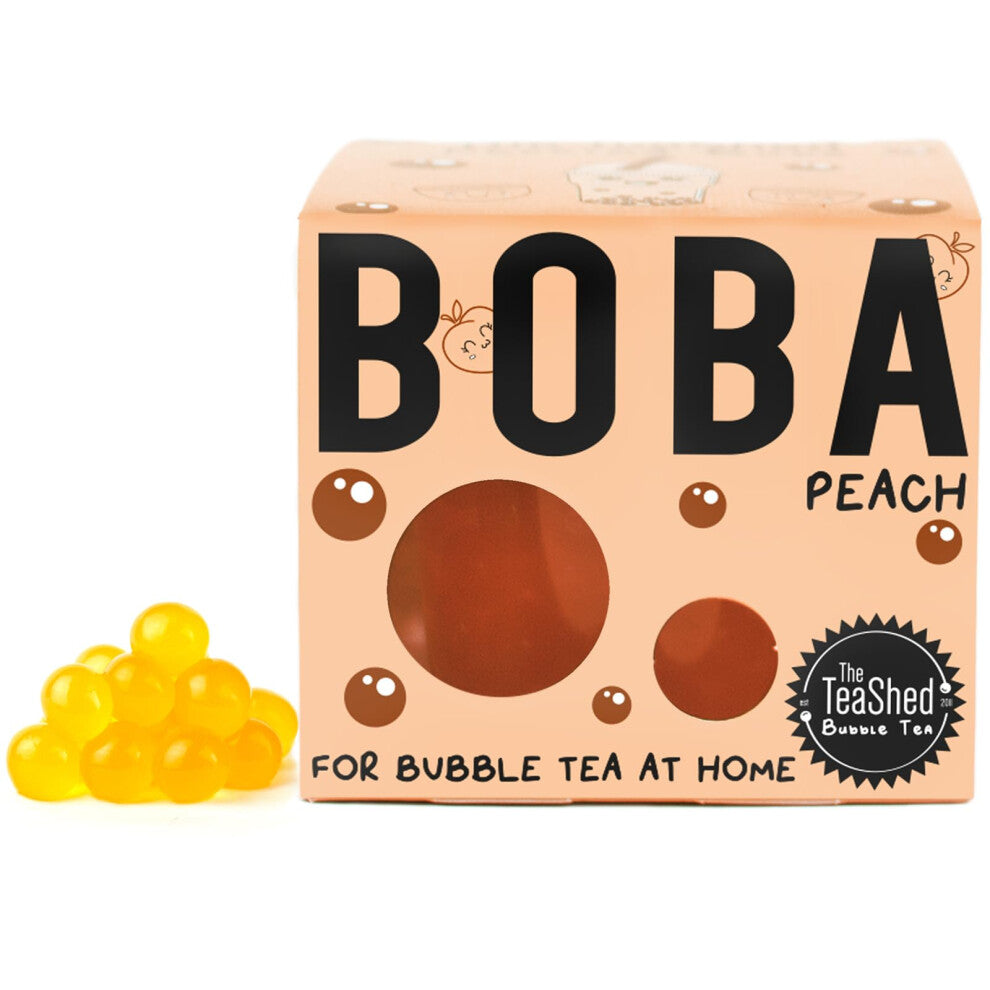 Peach Fruit Juice Filled Popping Boba | Bursting Pearls for Bubble Tea and Dessert Toppings | 150g 3 Servings | Vegan | By THE TEASHED