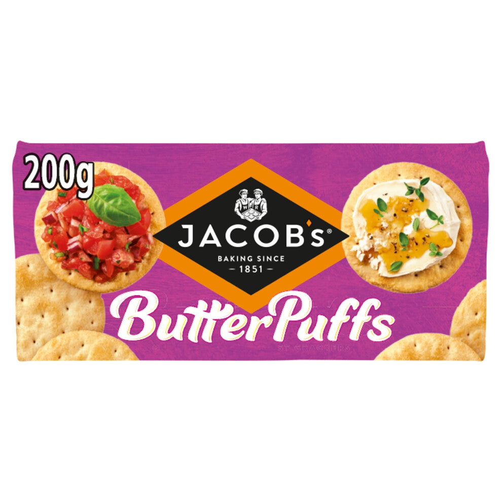 Jacob's Butter Puffs Crackers - The Light & Flaky Biscuit, 200 g (Pack of 1)