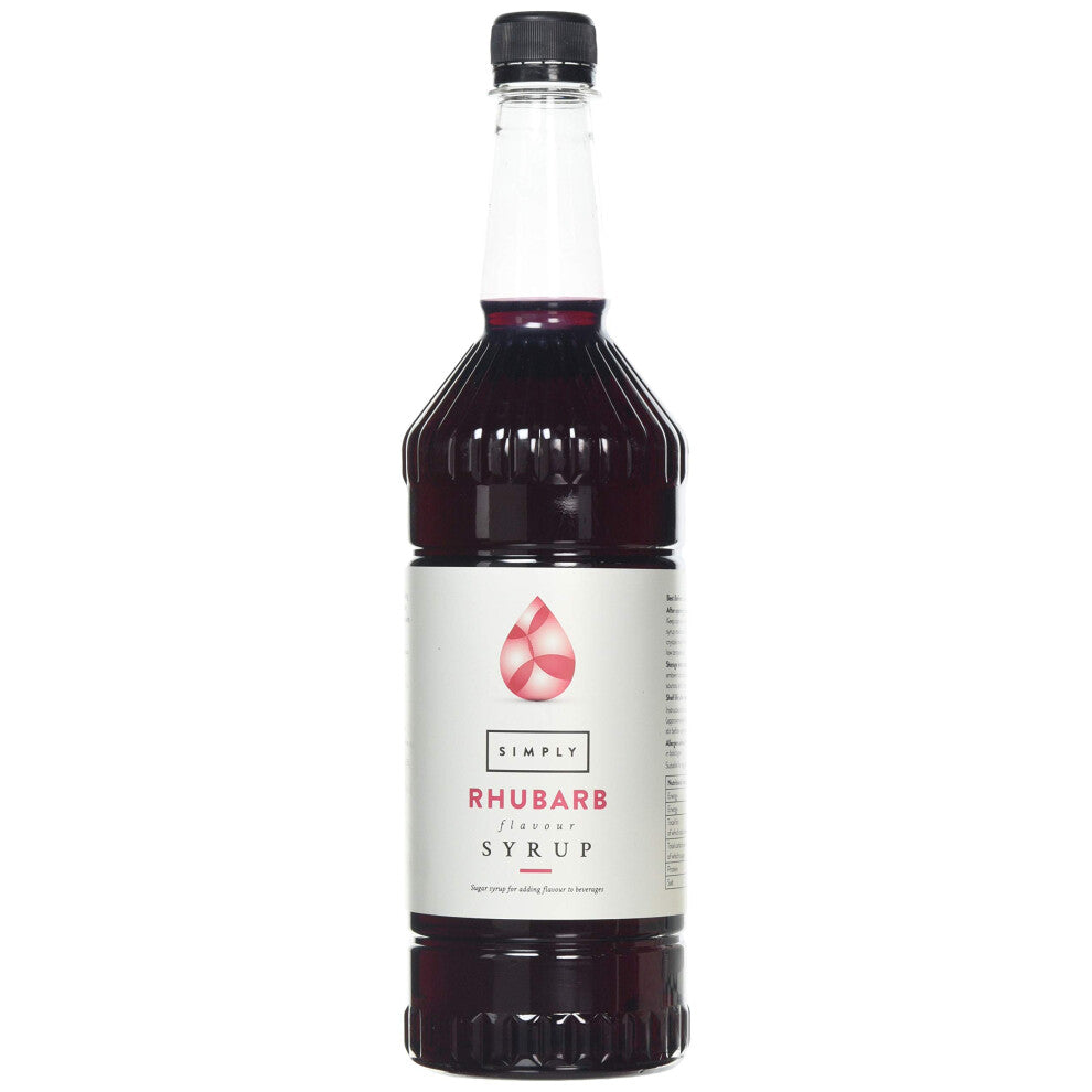 Simply Rhubarb Syrup, Vegan & Nut Free Flavoured Syrup for Coffee, Cocktails & Baking (1 Litre)