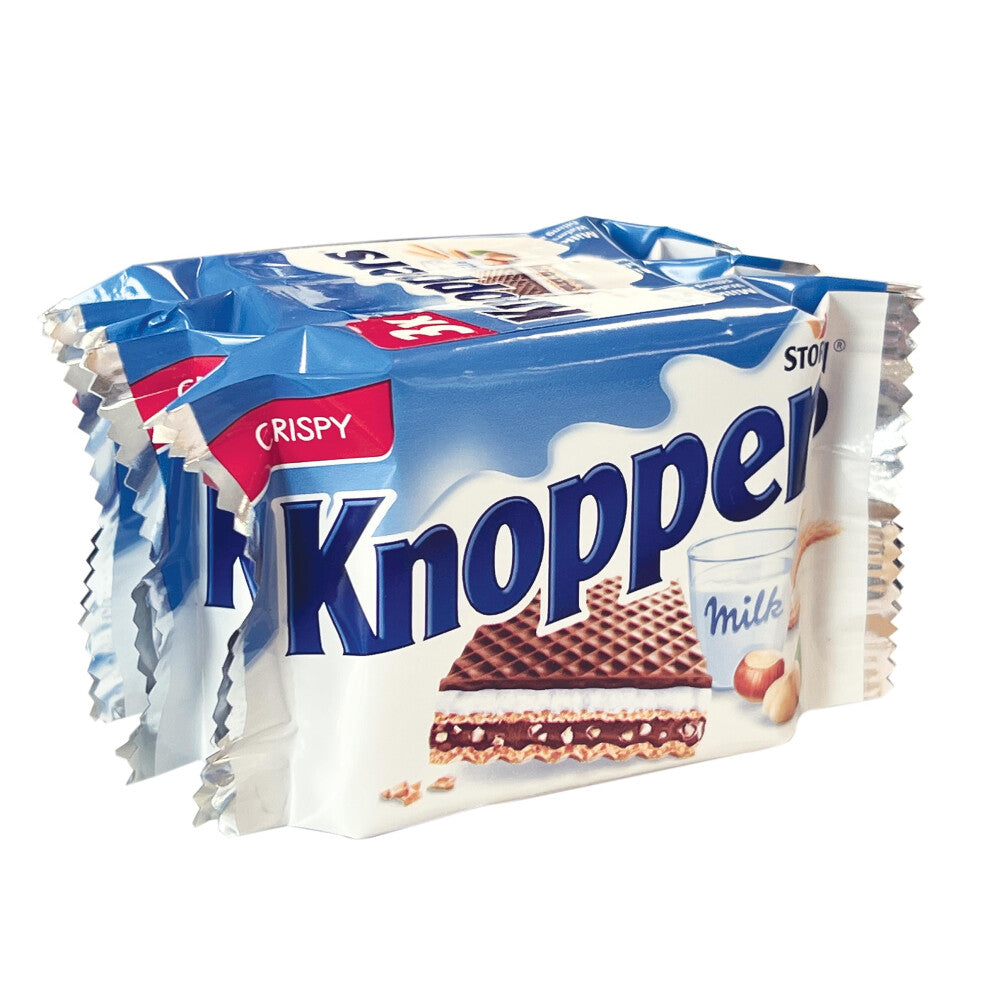 Knoppers Chocolate Hazelnut Wafers Triple Pack, Family-Sized Treats with Extra Indulgence, 25 g Packs, 3 Boxes of 24 (Total 72 Wafers)