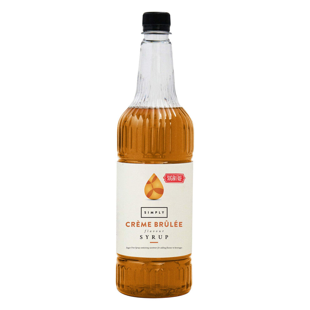 Simply Sugar Free Crème Brulee Syrup, Low Calorie, Vegan & Nut Free Flavoured Syrup for Coffee, Cocktails & Baking (1 Litre)
