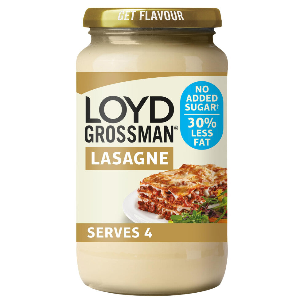 Loyd Grossman No Added Sugar Silky White Lasagne Cooking Sauce, 450 g Jar (Pack of 1)