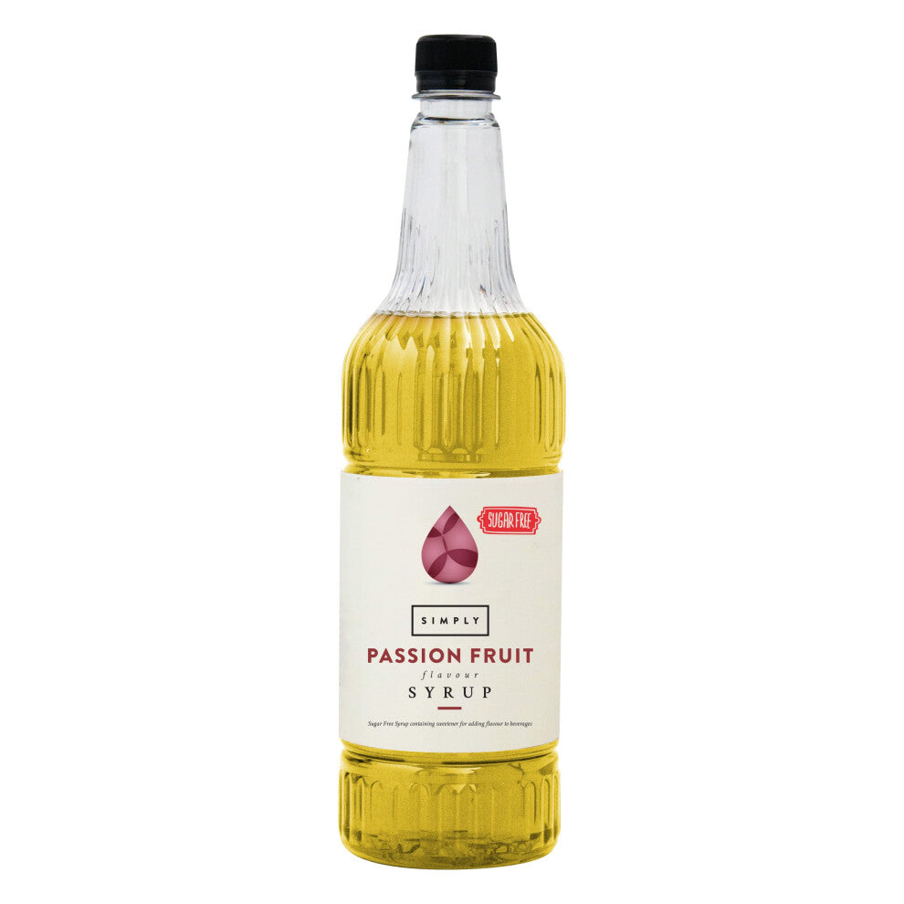 Simply Sugar Free Passion Fruit Syrup, Low Calorie, Vegan & Nut Free Flavoured Syrup for Coffee, Cocktails & Baking (1 Litre)