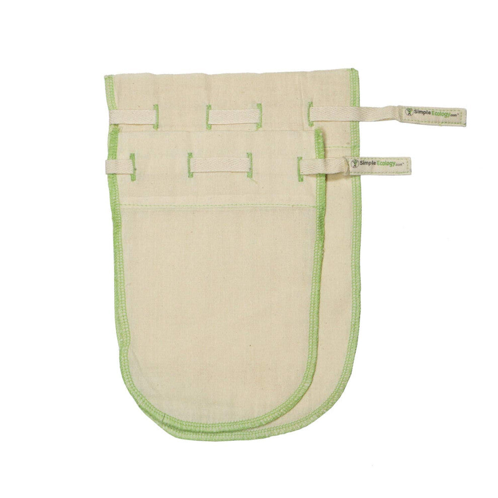 Simple Ecology Worlds Best Reusable Organic Cotton Muslin Fine Mesh Straining Bags - Coffee Filter Set of 2 (cold brew coffee strainer  pour over