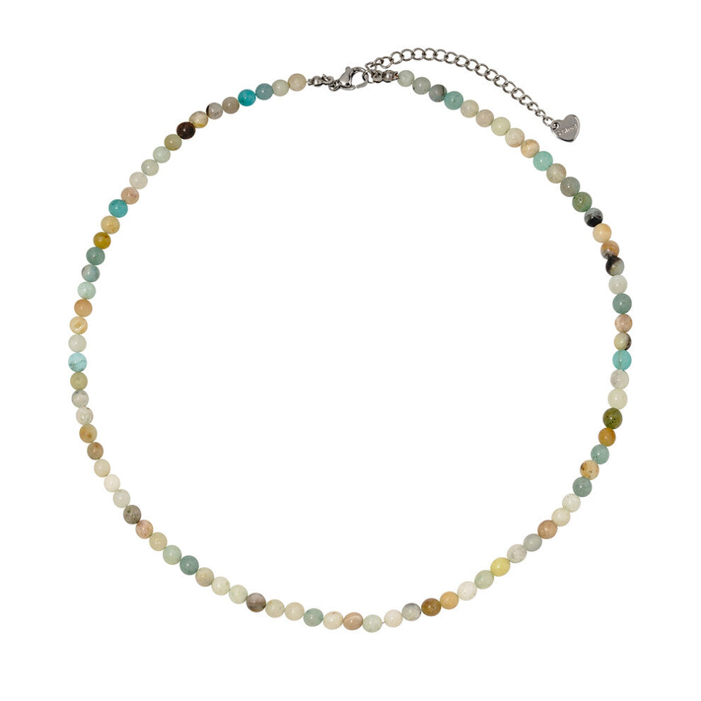 (L1601- (4mm)) Amazonite Bead Necklace Lapis Lazuli Natural Stone Women's Fashion Collarbone Chain Color Fast