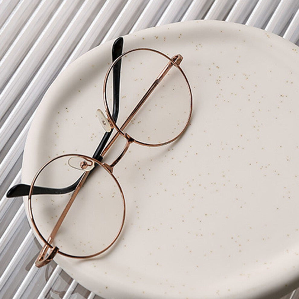 Jewelry Plate Ceramic Glossy Appearance Simple Modern Stylish Storage Tray for Home Gift White Round