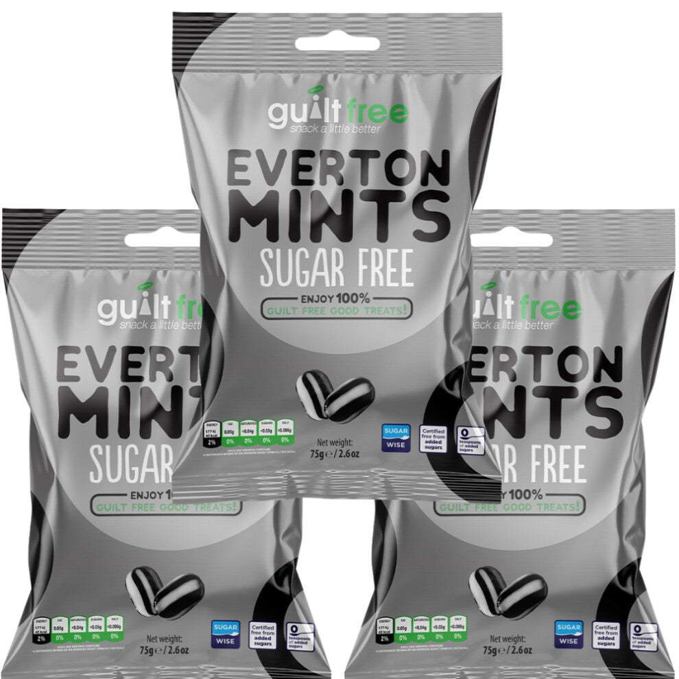 (Pack of 3) Sugar Free Everton Mints Sweets 75g Diabetic Treat