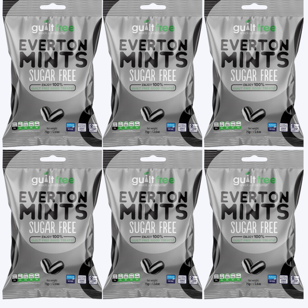 (Pack of 6) Sugar Free Everton Mints Sweets 75g Diabetic Treat