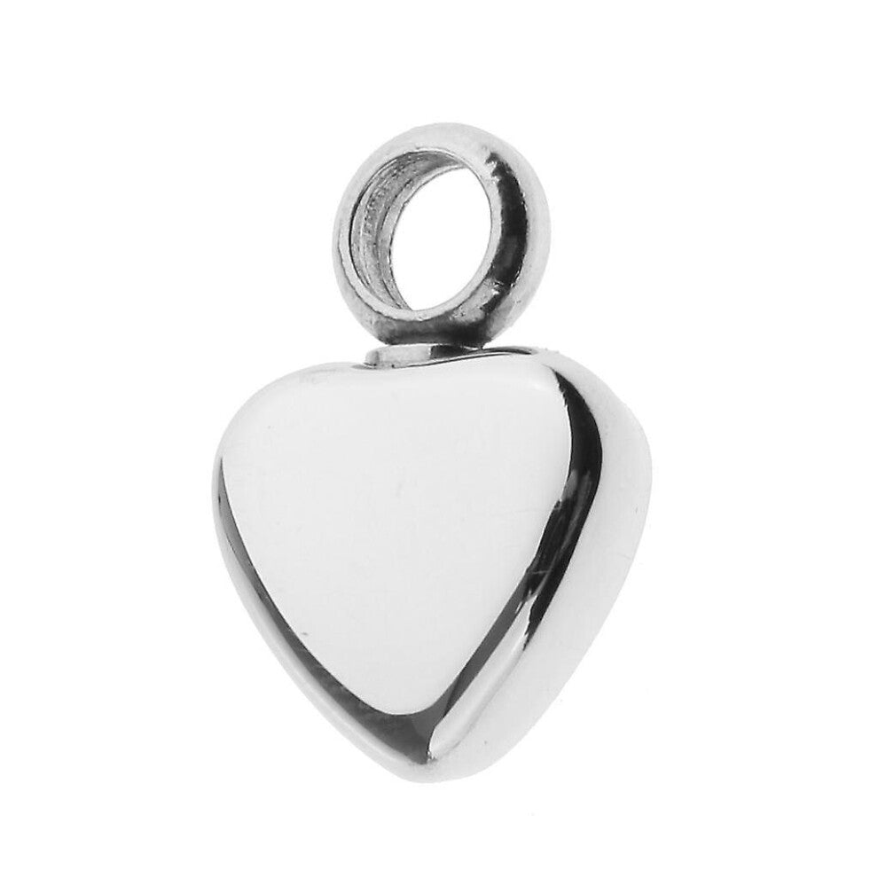 (As show, One size) Both Side Glossy Love Heart Stainless Steel Keepsake DIY Engraved Pendant