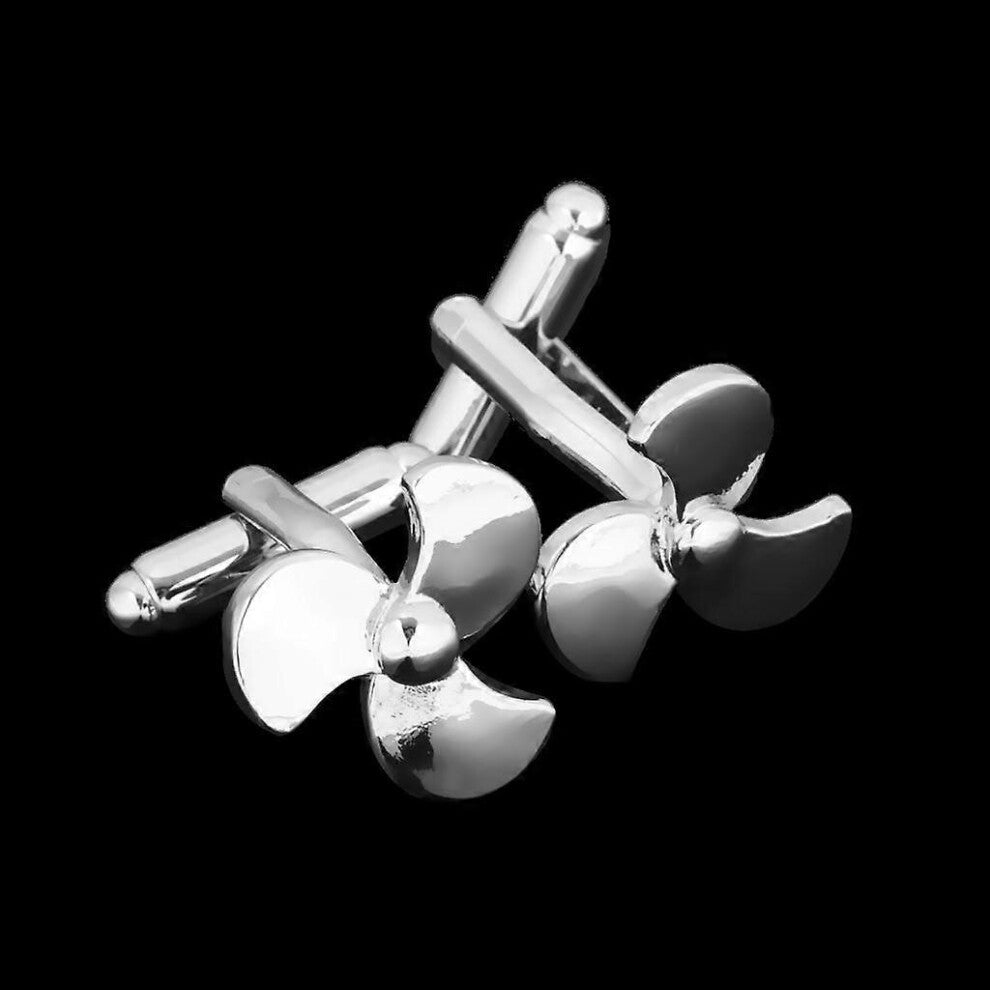 (As show, One size) Ships Propeller Cufflinks Novelty Yachtsman Mens Shirt Aviation Jewelry