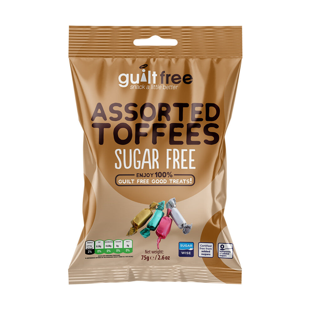 (Pack of 1) Sugar Free Assorted Toffees 75g Diabetic Treats