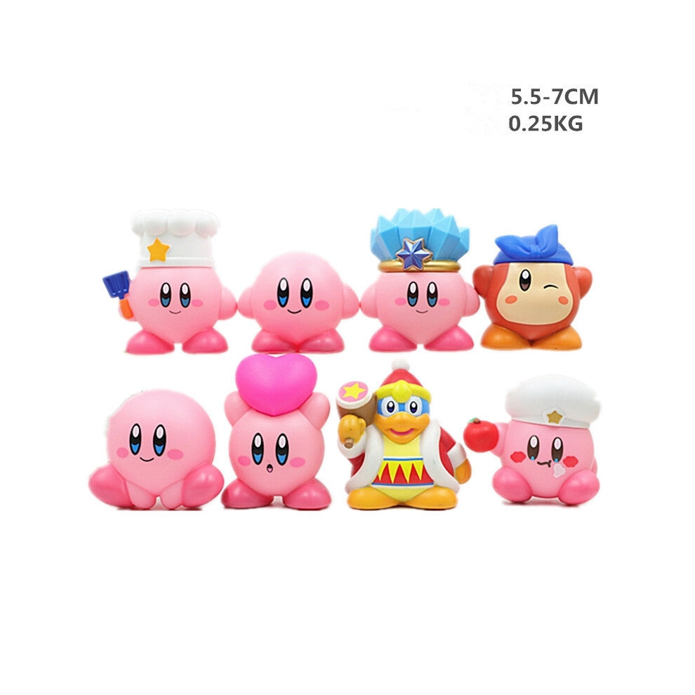 (C-8PCS) 8pcs-set Kirby The Forgotten Land Action Figure Top Caker and Decor Kids Gift