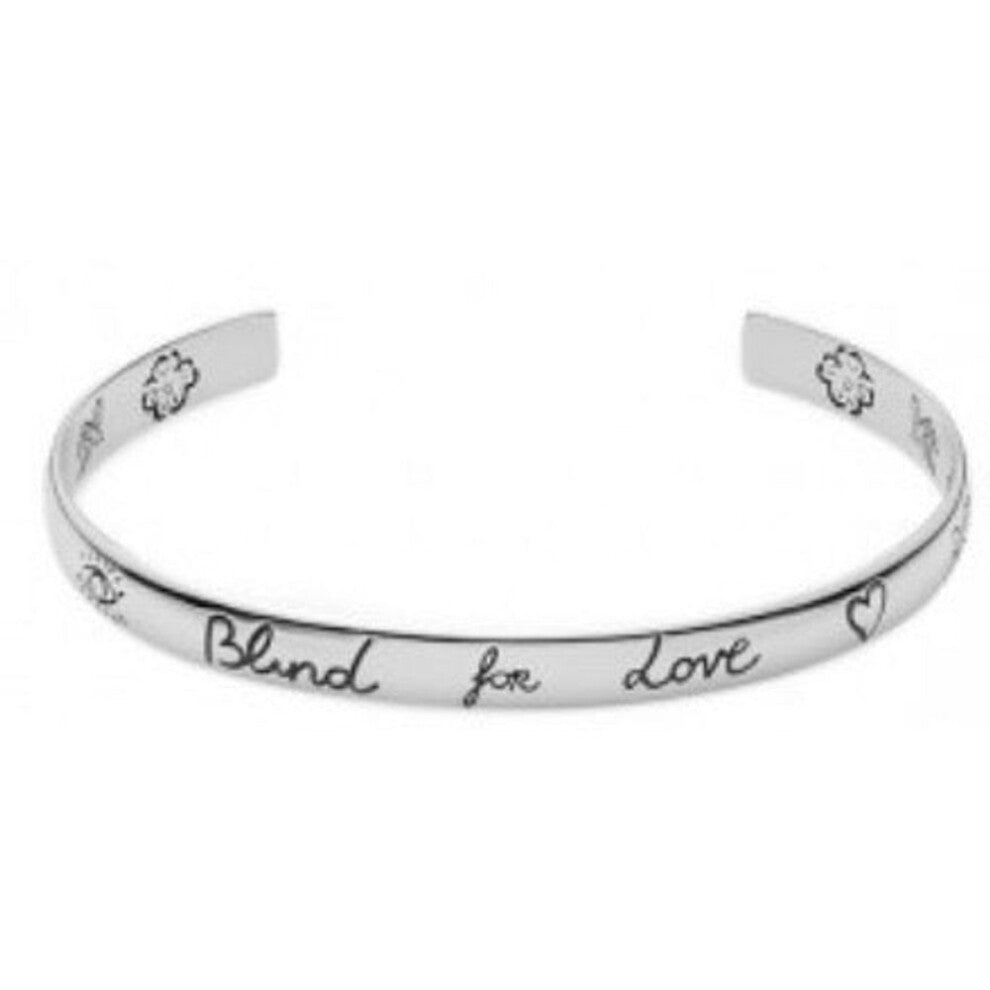 Gucci "blind For Love" Sterling Silver Bracelet - Size 16cm