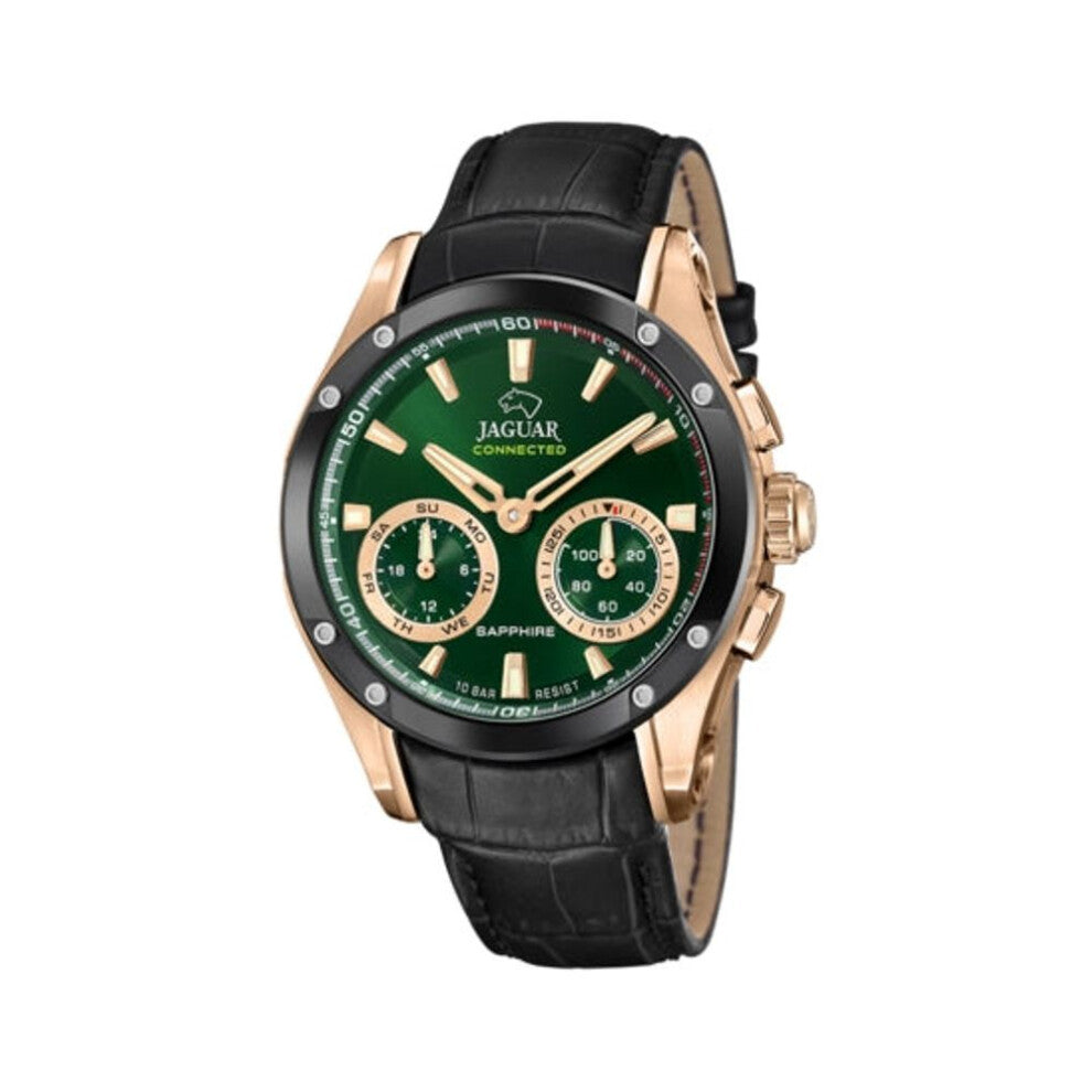Jaguar Connected J959-2 Men's Hybrid Smartwatch – Rose Gold-tone Stainless Steel, Green Dial