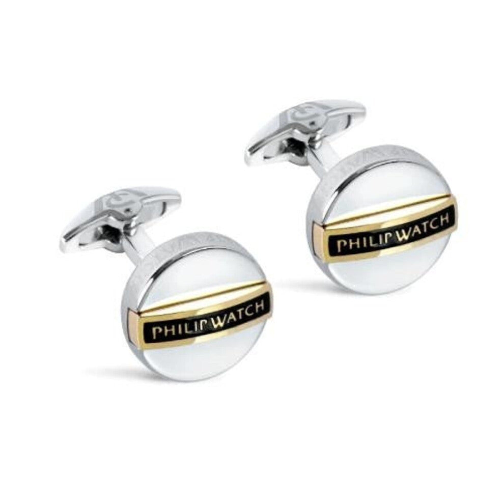 Philip Watch Men's Cufflinks S82ahh05 - Stainless Steel With Enamel Detailing