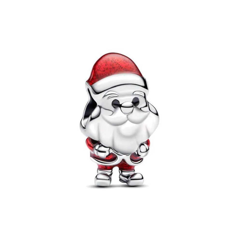 Pandora 793593c01 Playful Santa Charm - Sterling Silver & Glittery Enamel