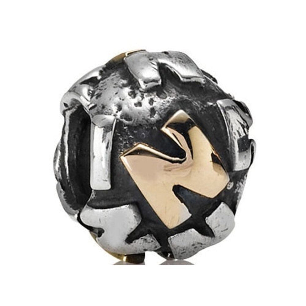 Pandora 790298n Retired Two-tone Letter 'n' Charm - Sterling Silver & 14k Gold