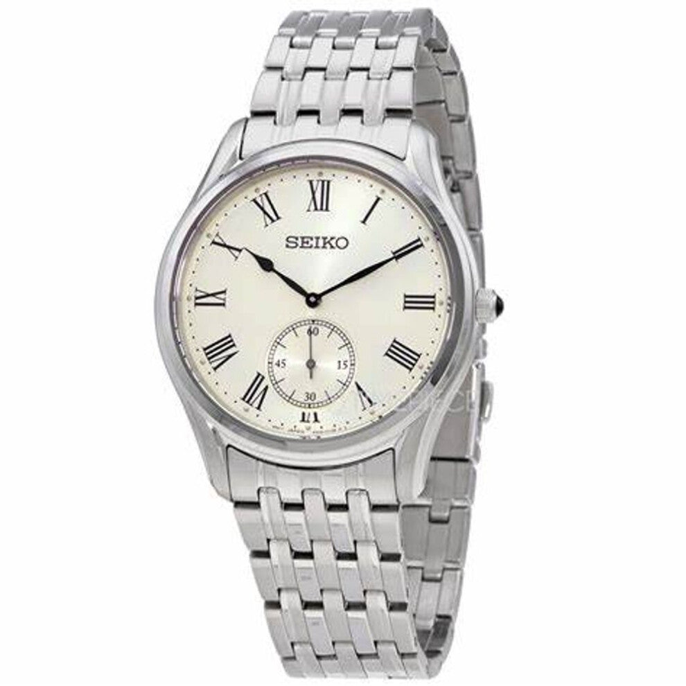 Seiko Srk047p1 Men's Conceptual Quartz Watch, Cream Dial, Stainless Steel Bracelet