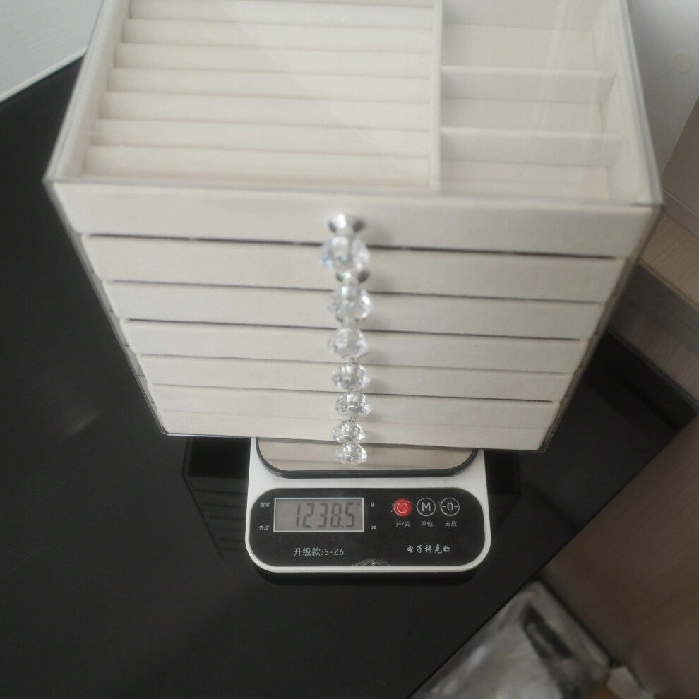 (7grey) 3-7 Layers of Velvet Jewellery Organiser Drawer Velvet Jewelry Box Earrings Bracelet Organizer Display Box, Jewelry Boxes