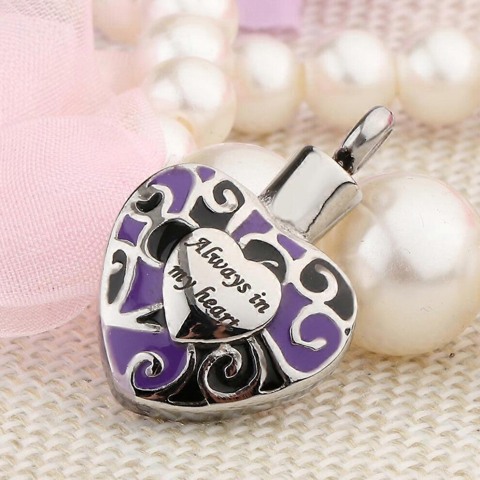 (As show, One size) Stainless Steel &quot;Always In My Heart &quot; Pet Ash Urn Pendant Memorial Cremation