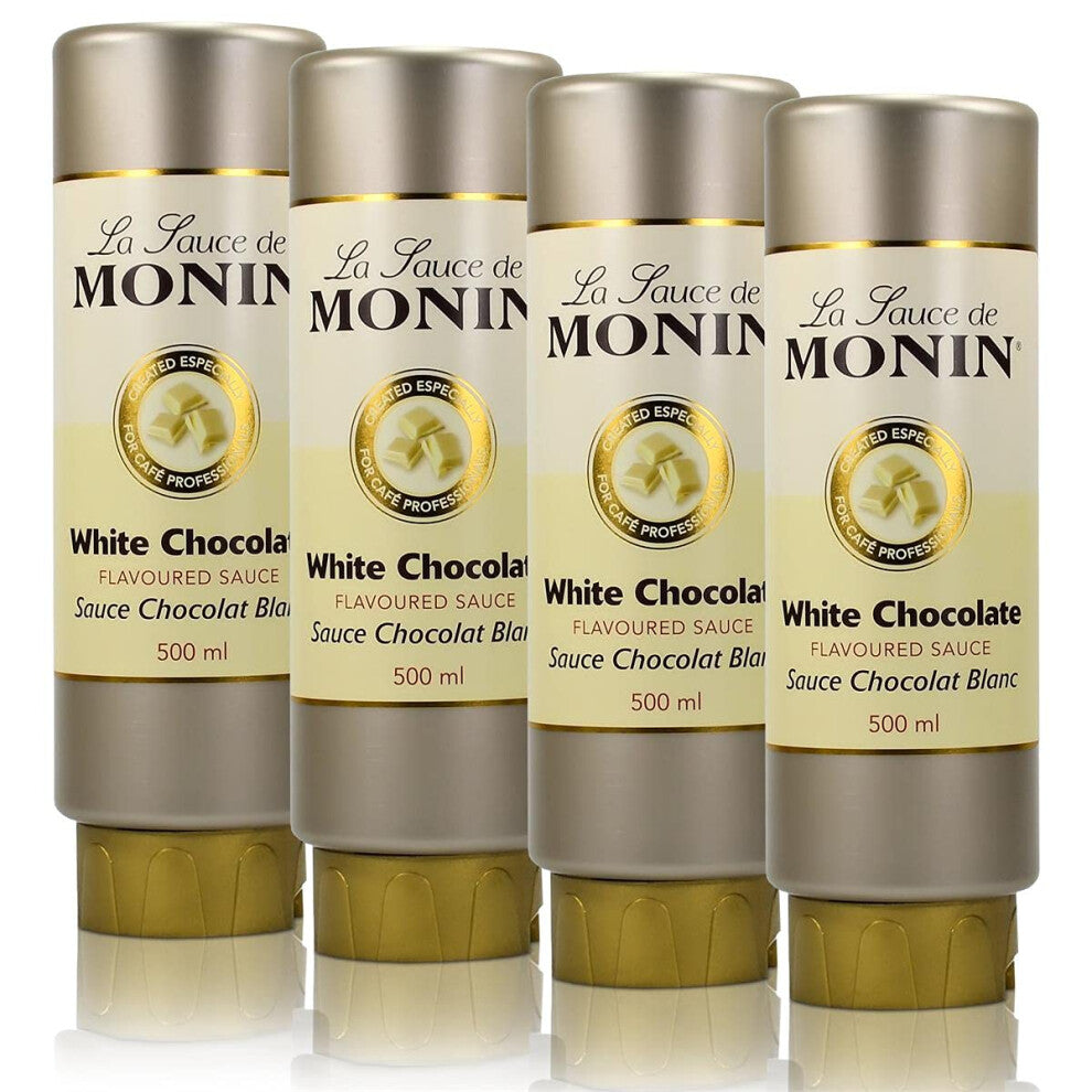4 x Monin white chocolate sauce 500 ml - white Chocolate flavoured sauce
