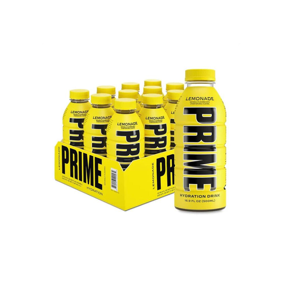 PRIME Hydration Lemonade| Electrolyte Enhanced for Ultimate Hydration | 250mg BCAAs | B Vitamins | Antioxidants | 720mg Electrolytes | 10.5% Coconut
