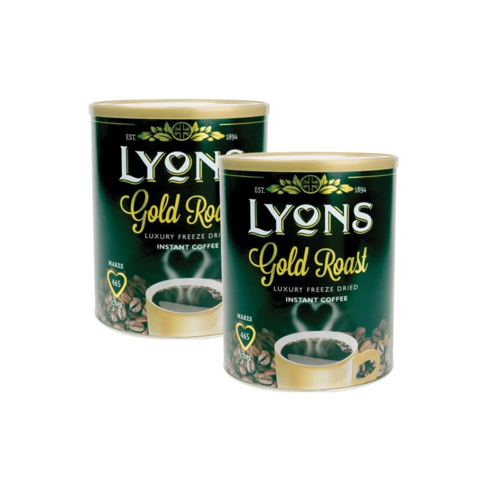 2 x 750g Instant Coffee Granules, Lyons Gold Roast Ideal for Office,Canteen, Site Supplies, Staff Room Great Value.