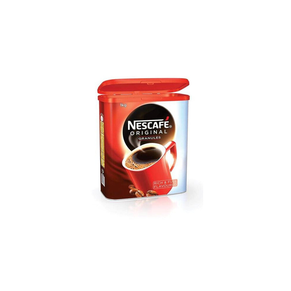 Nescafe Original Instant Coffee Granules Tin 1kg Ref 12079950 123315 Instant Robusta Beans Premium Coffee for Home and Office ? Perfect for Coffee
