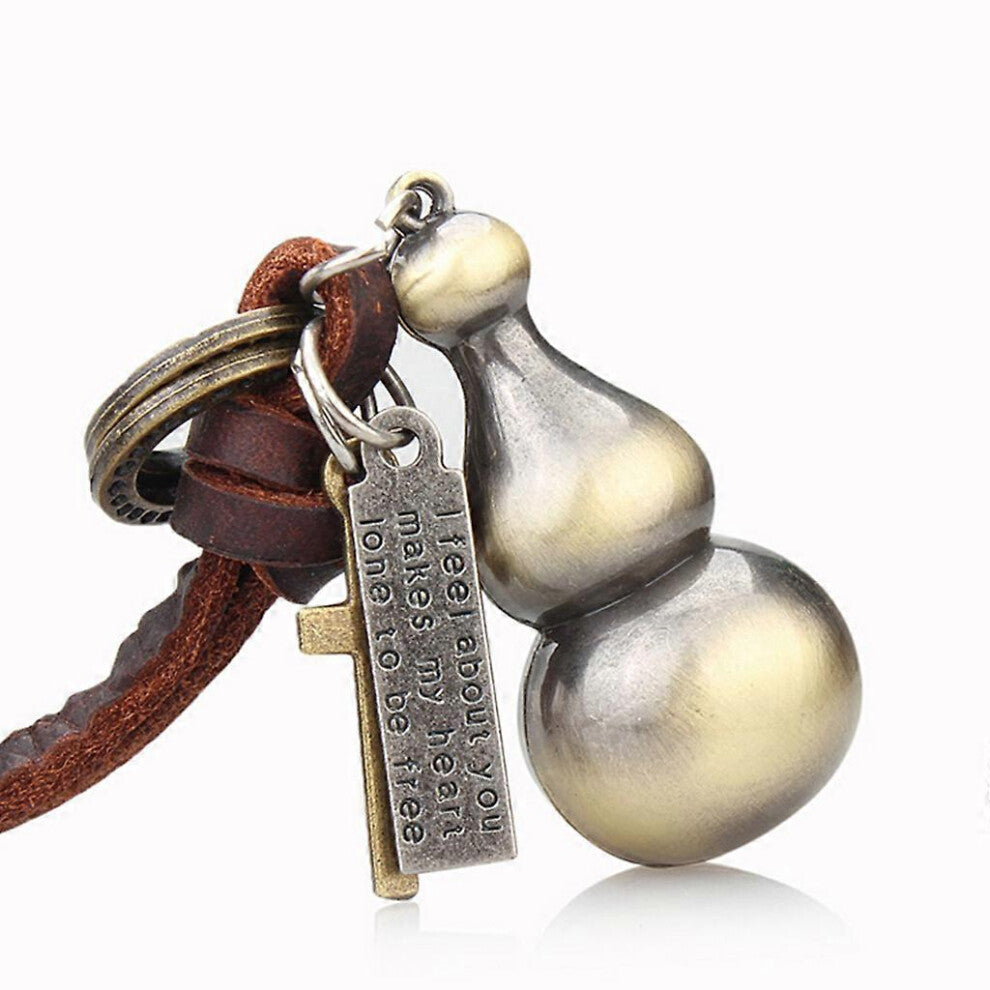 (N120, Beige) Vintage Glitter Alloy Animal Tooth with Cross Pendant PU Leather Necklace for Shirt Sweater