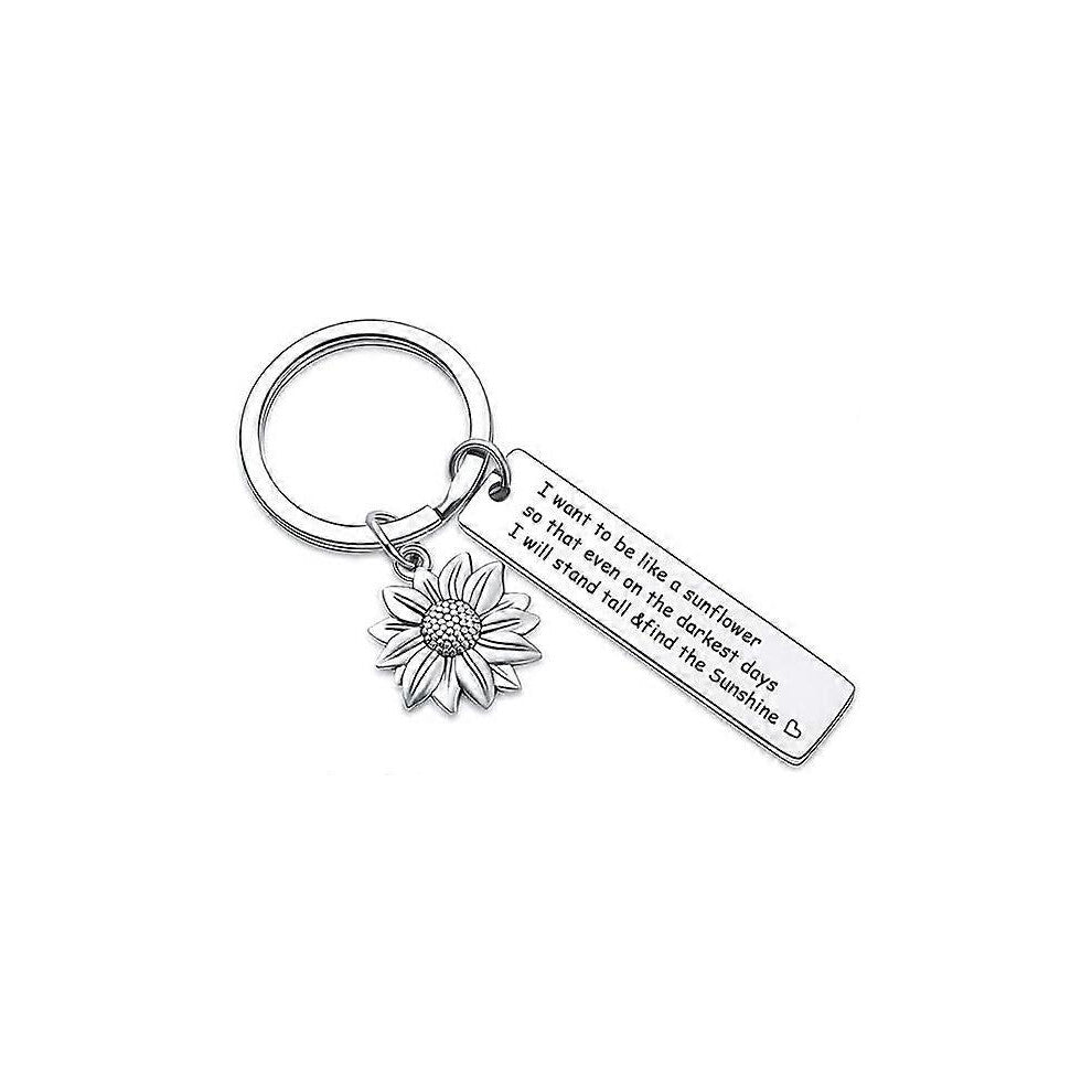 (As show, One size) Keychain Sunflower keychains for women wristlet-wallet. True friends are like bright sunflowers that never fade away, even over di