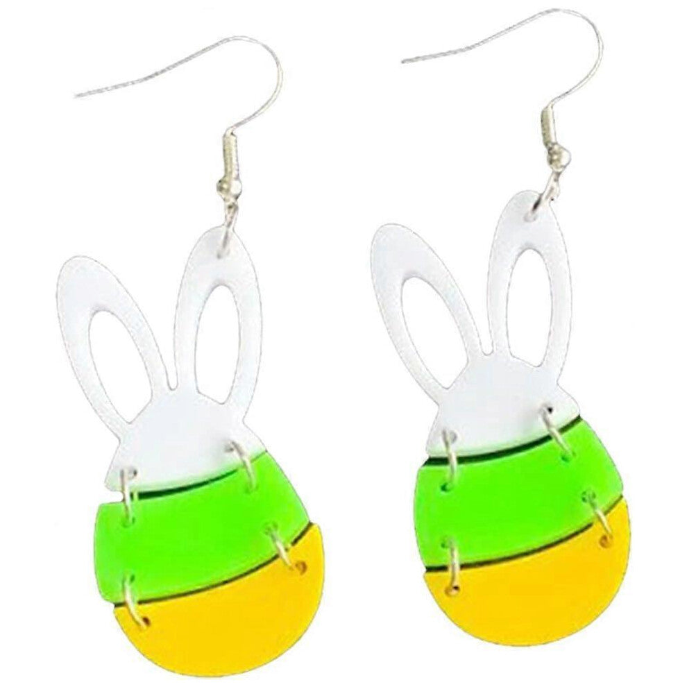 (As show, One size) Small Hoops Earrings for Women Acrylic Easter Bunny Eggs Earings Easter Rabbit Earrings Dangle Drop Bunny Jewelry for Women Girls