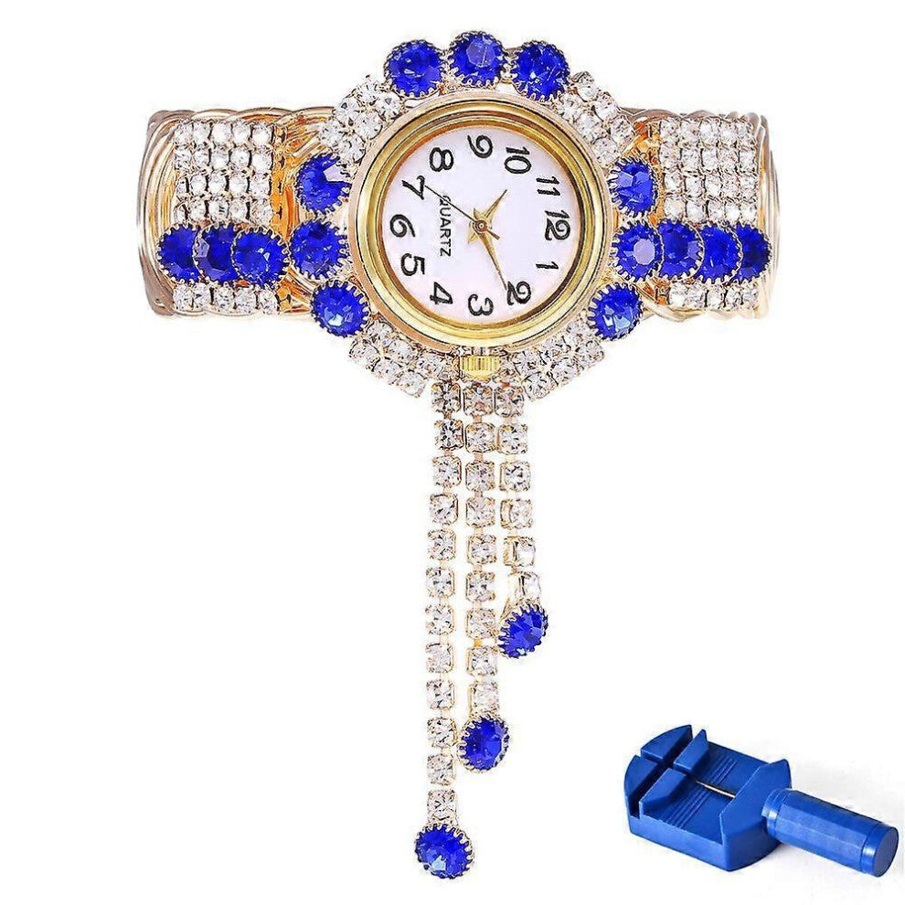 (As show, One size) Women&#39;s Easy Reader Date Blue 32mm Casual Watch, Quartz watches with Strap Adjuster