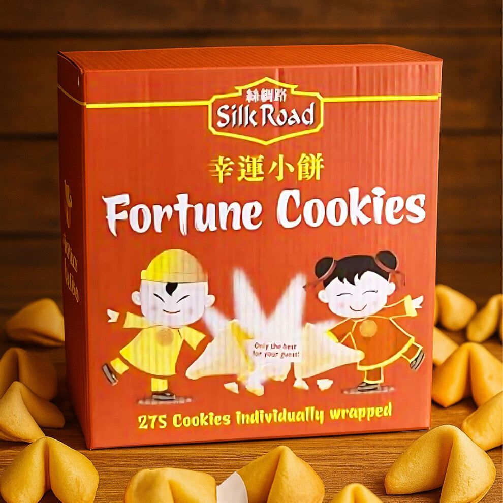 Silk Road Fortune Cookies – 275 Individually Wrapped Cookies – 2kg Bulk Pack – Perfect for Parties, Events & Gifting