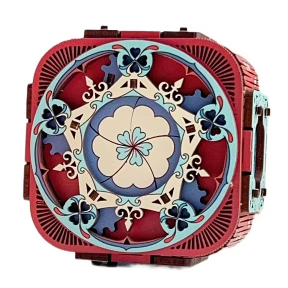 3D Wooden Puzzle Music Box with Jewelry Storage, Miniature Model Kit